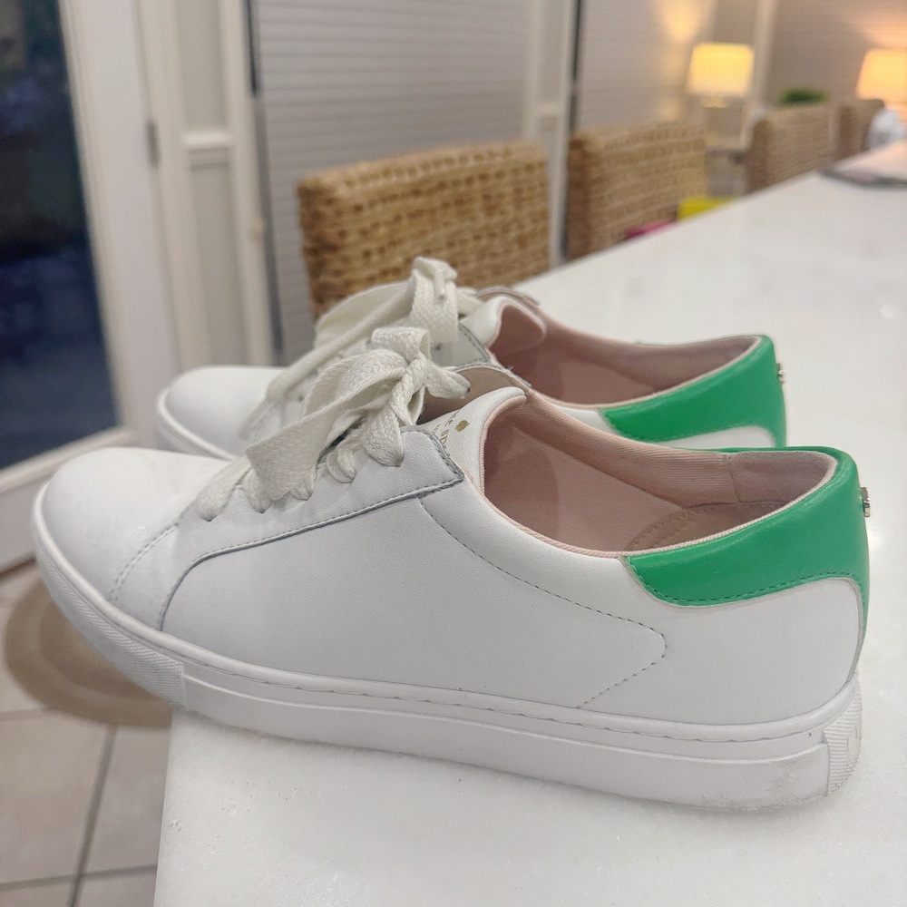 Kate Spade White and Green Sneakers
